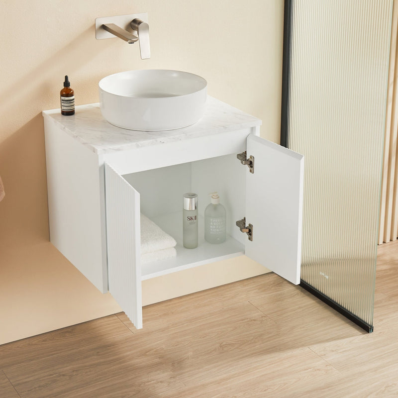 Brindabella Matte White 600mm Single Bowl Wall Hung Vanity