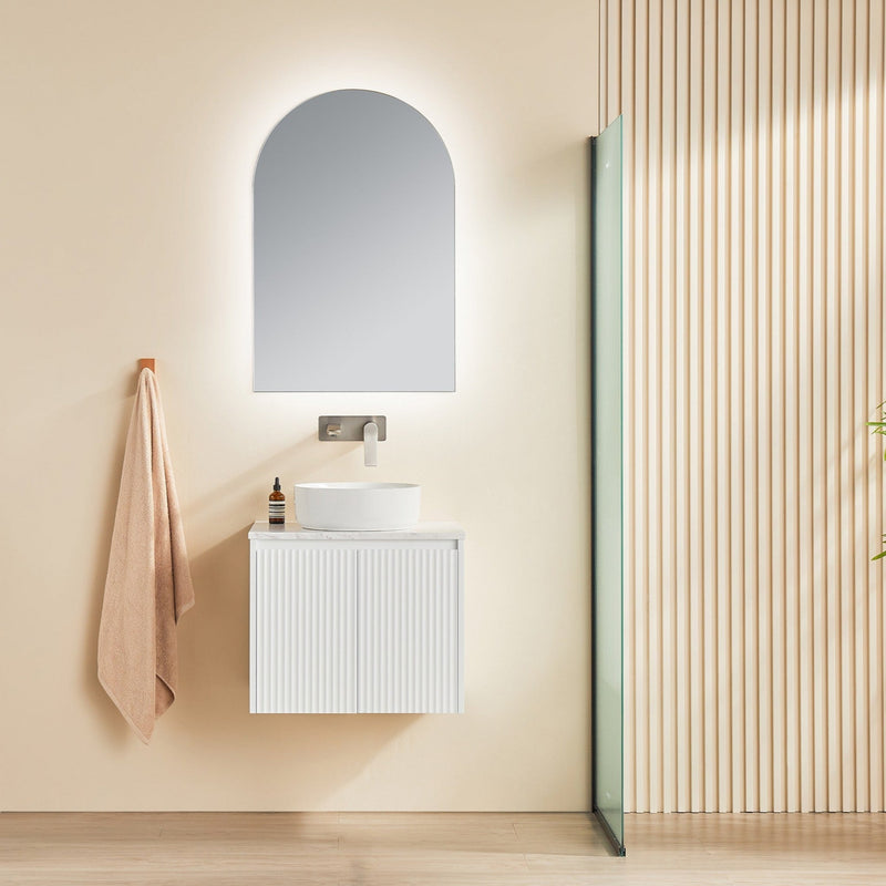 Brindabella Matte White 600mm Single Bowl Wall Hung Vanity