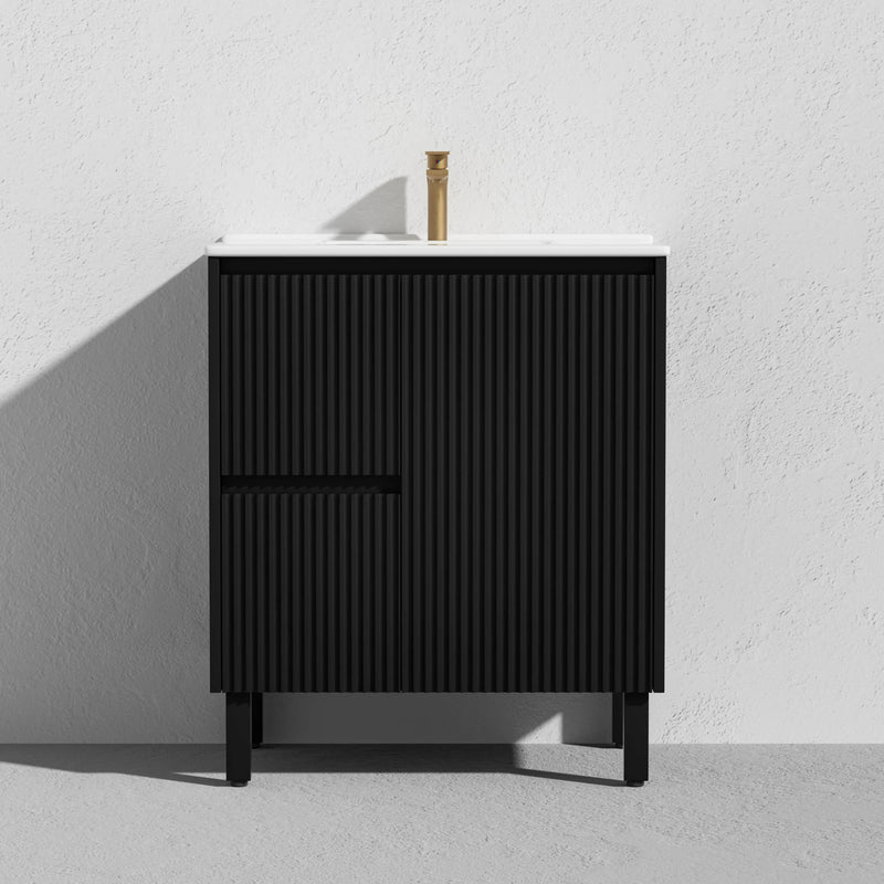 Brighton Freestanding Vanity 750mm (Matte Black) - Aqualux Bathrooms- Poseidon