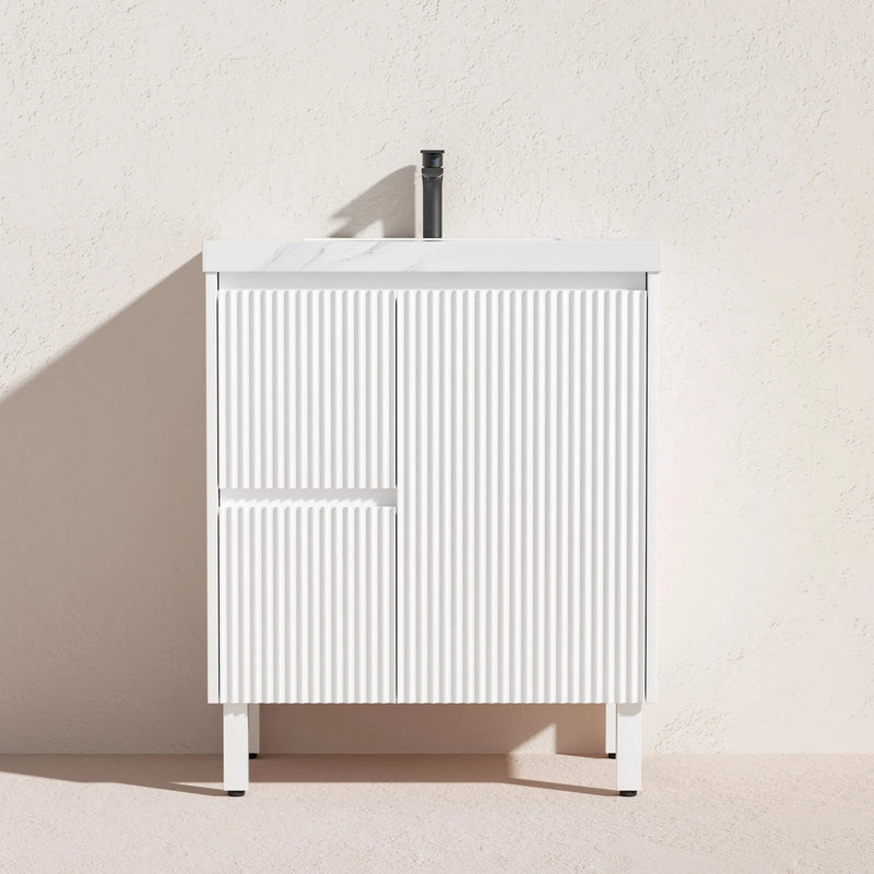 Brighton Freestanding Vanity 750mm (Matte White) - Aqualux Bathrooms- Poseidon