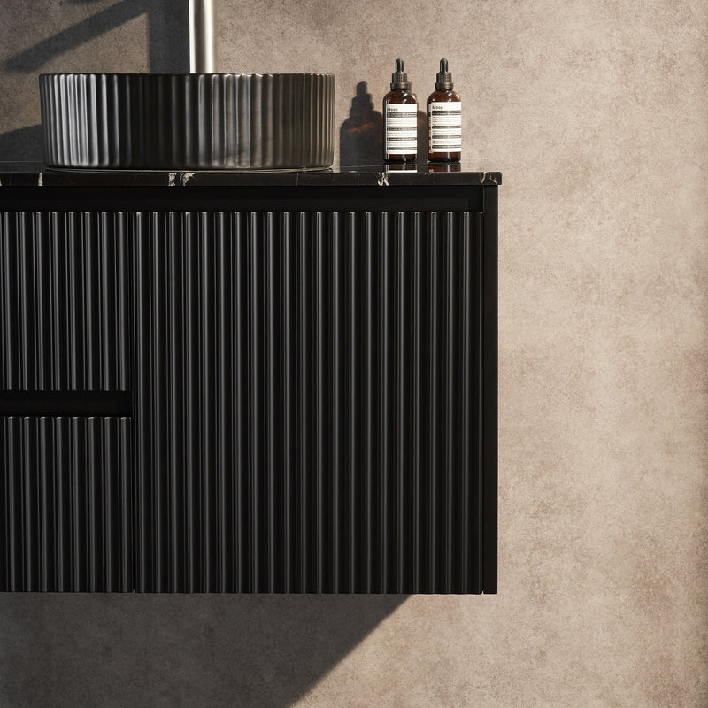 Brindabella Matte Black 750mm Single Bowl Wall Hung Vanity
