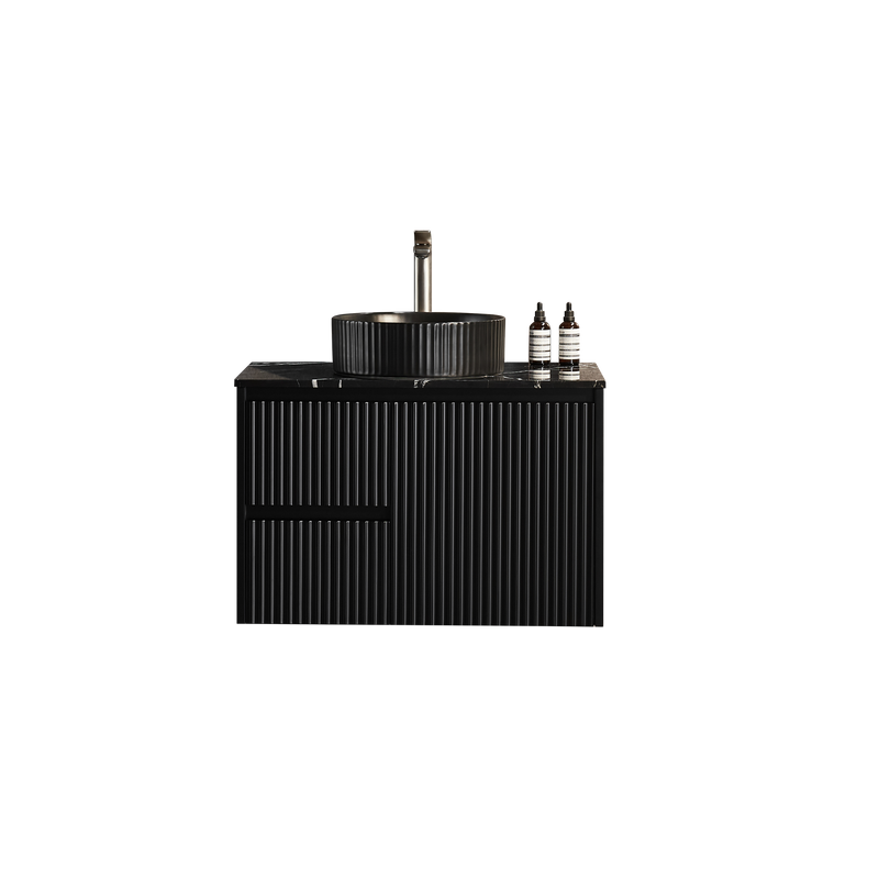 Brindabella Matte Black 750mm Single Bowl Wall Hung Vanity