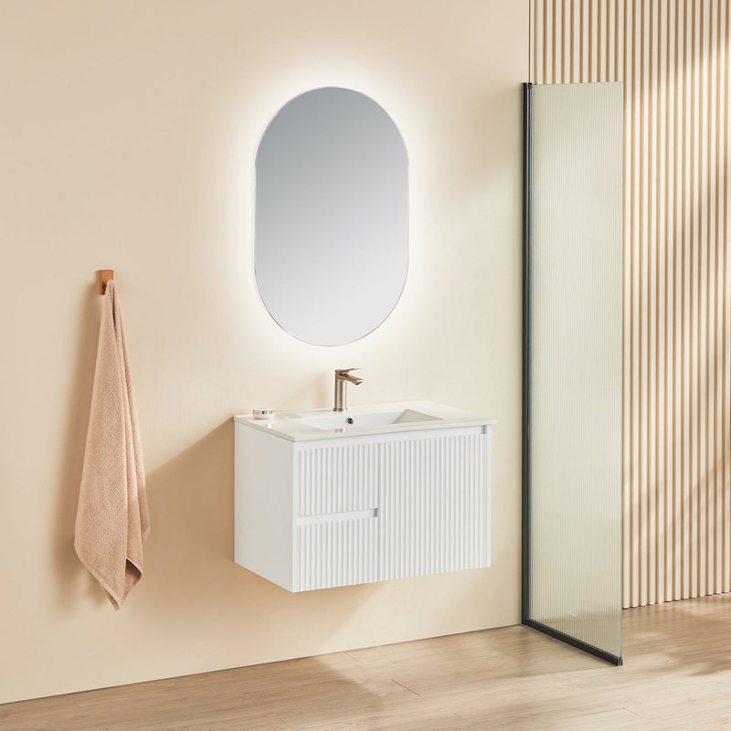 Brindabella Matte White 750mm Single Bowl Wall Hung Vanity