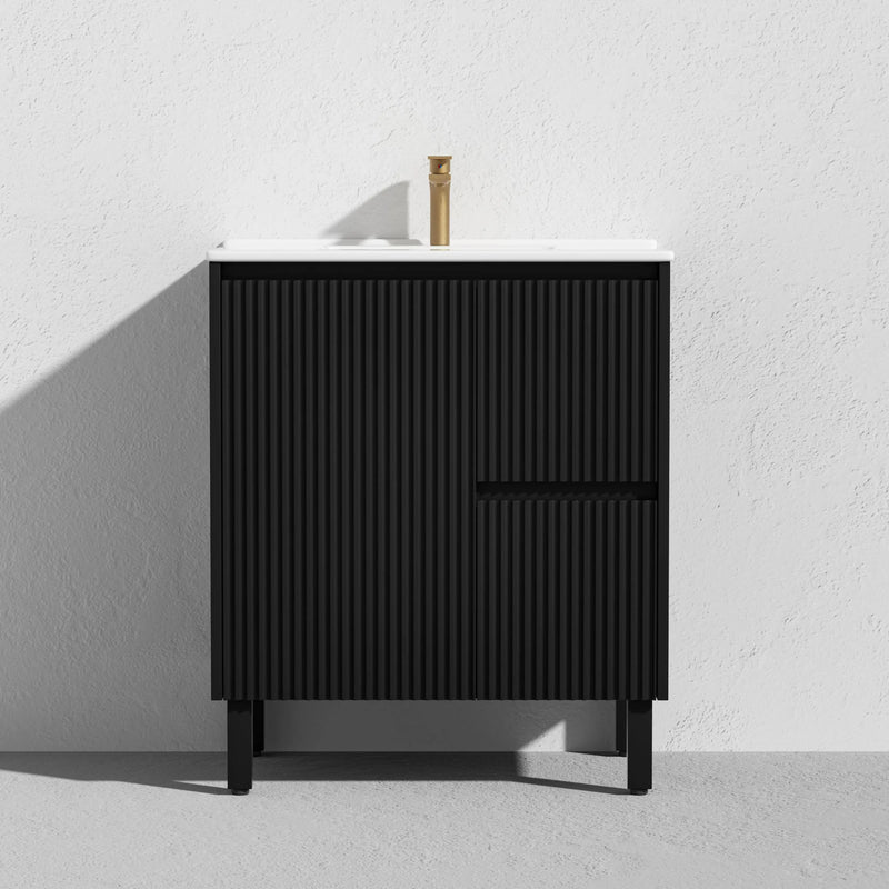 Brighton Freestanding Vanity 750mm (Matte Black) - Aqualux Bathrooms- Poseidon