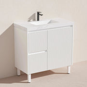 Brighton Freestanding Vanity 900mm (Matte White) - Aqualux Bathrooms- Poseidon