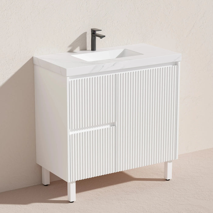 Brighton Freestanding Vanity 900mm (Matte White)