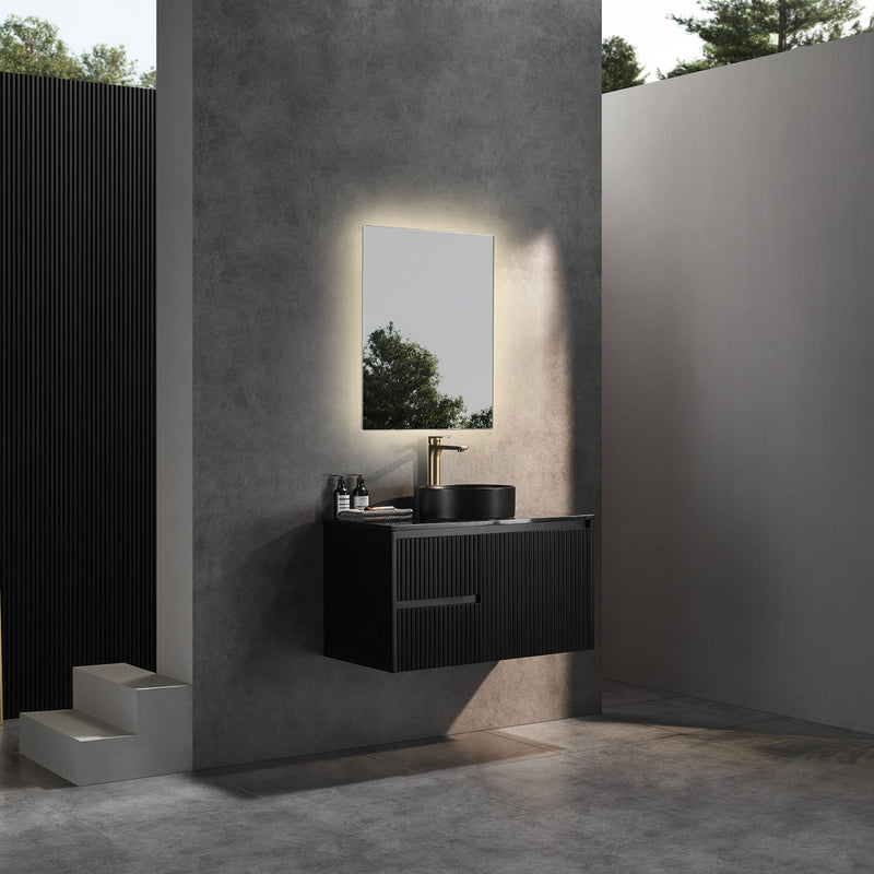 Brindabella Matte Black 900mm Single Bowl Wall Hung Vanity
