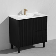 Brighton Freestanding Vanity 900mm (Matte Black) - Aqualux Bathrooms- Poseidon