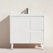 Brighton Freestanding Vanity 900mm (Matte White) - Aqualux Bathrooms- Poseidon