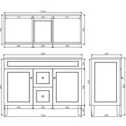 Harrington Freestanding Vanity 1200mm (Double Bowl/Matte White) - Aqualux Bathrooms- Poseidon
