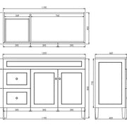 Harrington Freestanding Vanity 1200mm (Matte White) - Aqualux Bathrooms- Poseidon
