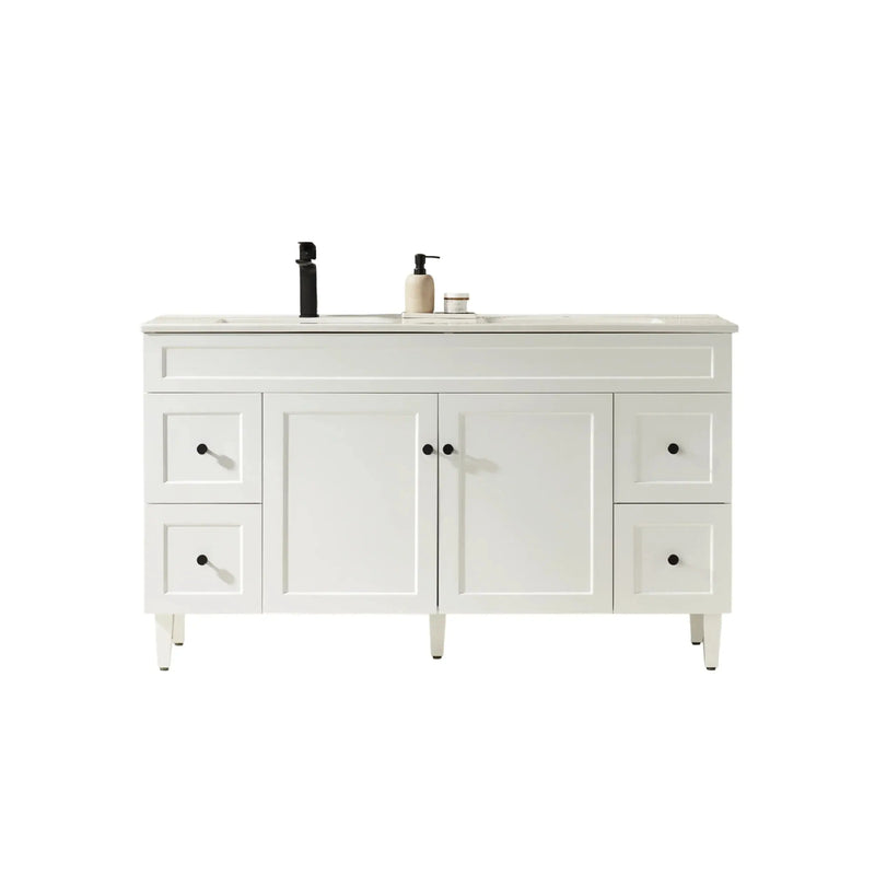 Harrington Freestanding Vanity 1500mm (Double Bowl/Matte White) - Aqualux Bathrooms- Poseidon