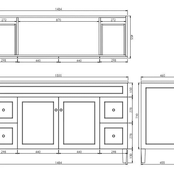 Harrington Freestanding Vanity 1500mm (Matte White) - Aqualux Bathrooms- Poseidon
