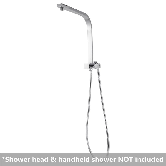 Square Chrome Shower Station without Shower Head and Handheld Shower(Stainless Steel Hose)