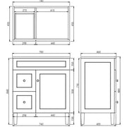 Harrington Freestanding Vanity 750mm (Matte White) - Aqualux Bathrooms- Poseidon