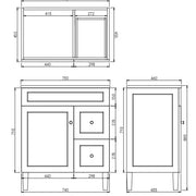 Harrington Freestanding Vanity 750mm (Matte White) - Aqualux Bathrooms- Poseidon