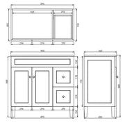 Harrington Freestanding Vanity 900mm (Matte White) - Aqualux Bathrooms- Poseidon