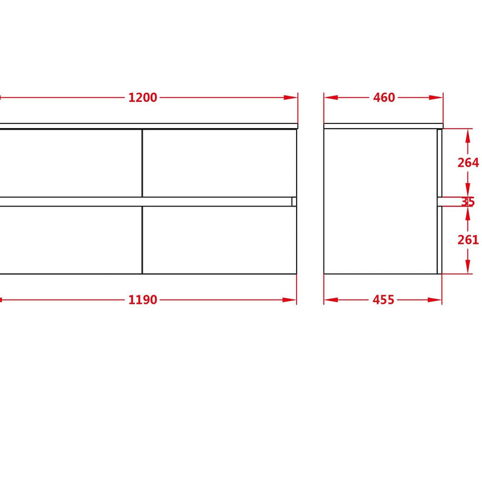 Stella PVC Wall Hung Vanity 1200