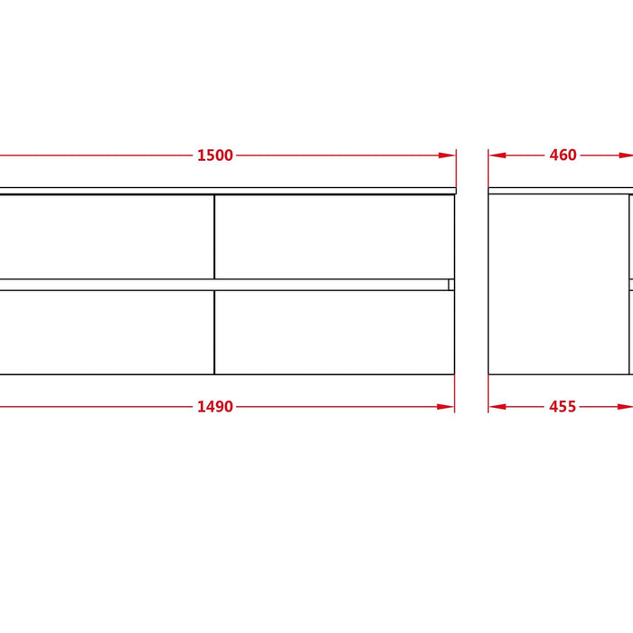 Stella PVC Wall Hung Vanity 1500