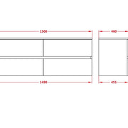 Stella Wall Hung Vanity 1500 - Aqualux Bathrooms- Poseidon