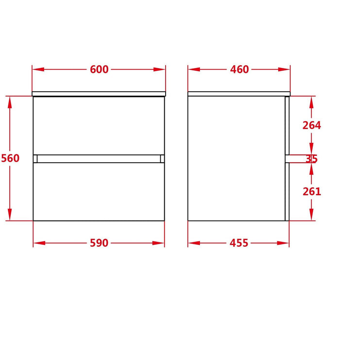 Stella Pvc Wall Hung Vanity 600