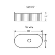 Cora Above Counter Fluted Matt White Pill Basin - Aqualux Bathrooms- Mercio