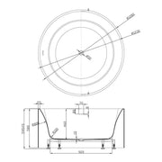 Como Round Freestanding Bathtub 1280mm - Aqualux Bathrooms- Poseidon