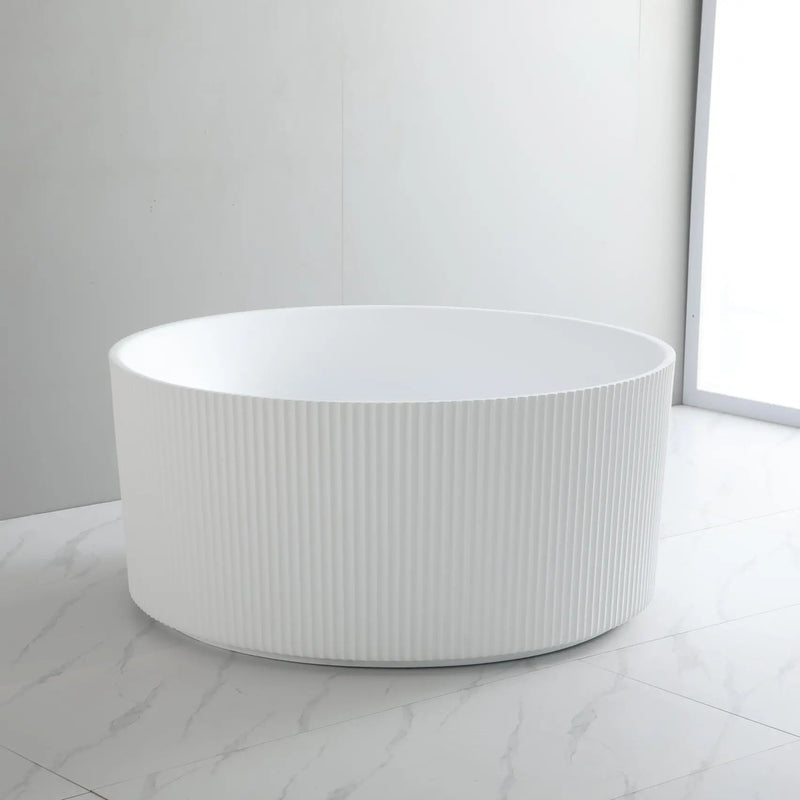 Como Round Groove Freestanding Bathtub 1280mm - Aqualux Bathrooms- Poseidon