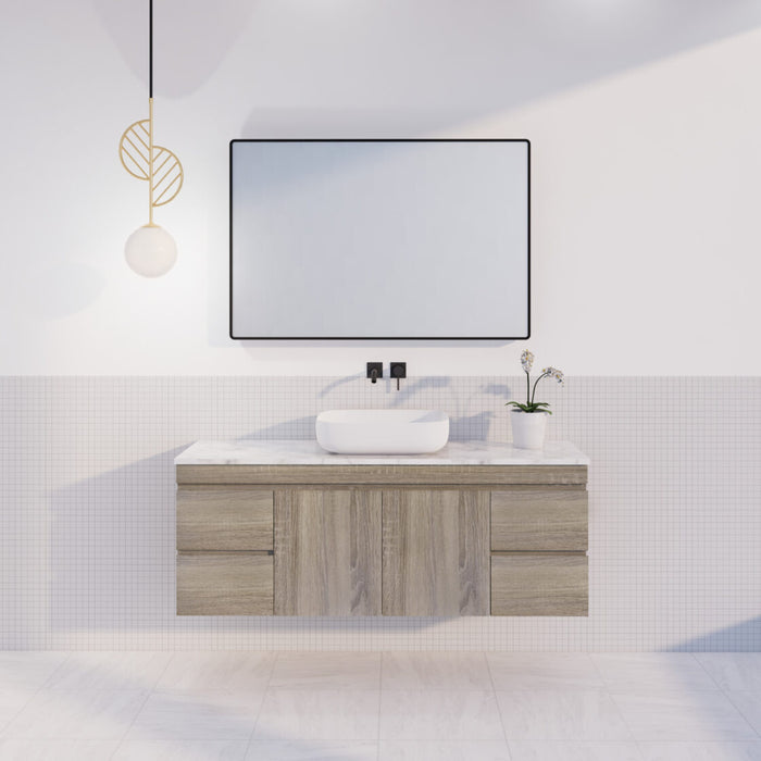 Riva DF Single Bowl Wall Hung Vanity 1500mm - Dark Oak