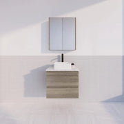 ABS Riva - Riva MF Wall Hung Vanity 600mm - Dark Oak - Aqualux Bathrooms