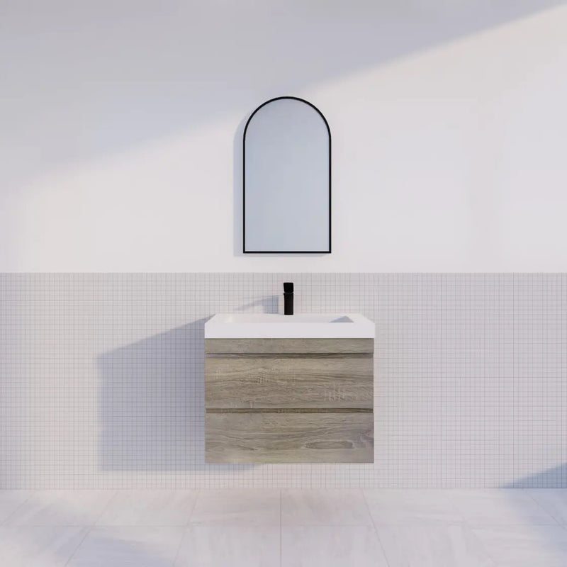 ABS Riva - Riva DF Wall Hung Vanity 750mm - Dark Oak - Aqualux Bathrooms