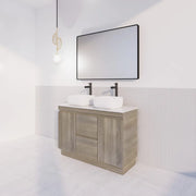 ABS Riva Riva DFL2 Double Bowl Freestanding Vanity 1200mm - Dark Oak