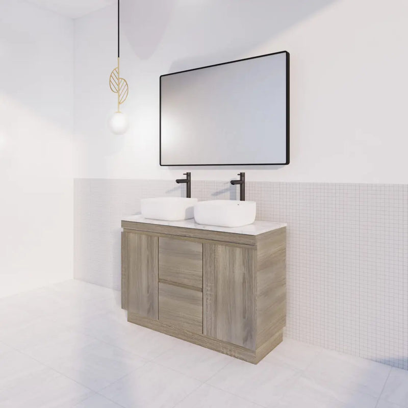 ABS Riva Riva DFL2 Double Bowl Freestanding Vanity 1200mm - Dark Oak