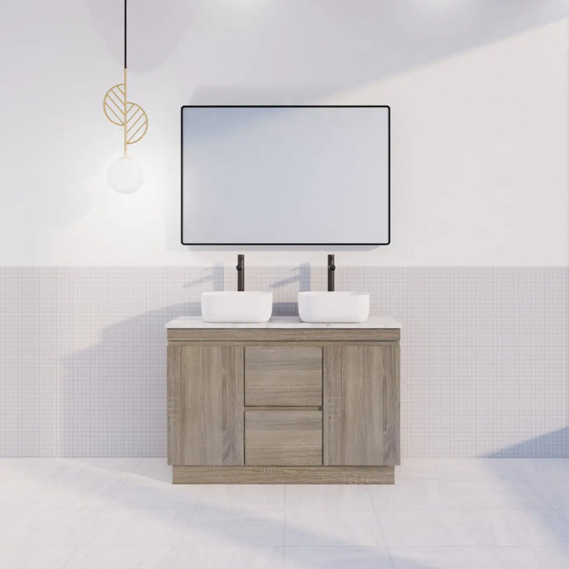 ABS Riva Riva DFL2 Double Bowl Freestanding Vanity 1200mm - Dark Oak