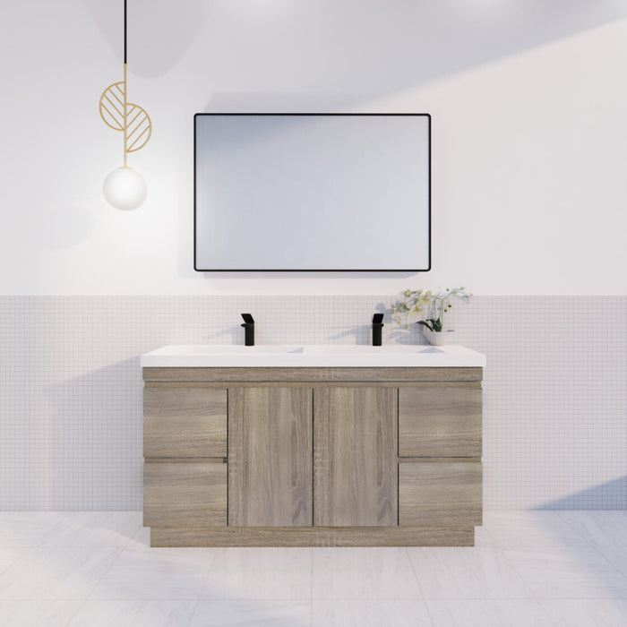 Riva DFL2 Double Bowl Freestanding Vanity 1500mm - Dark Oak