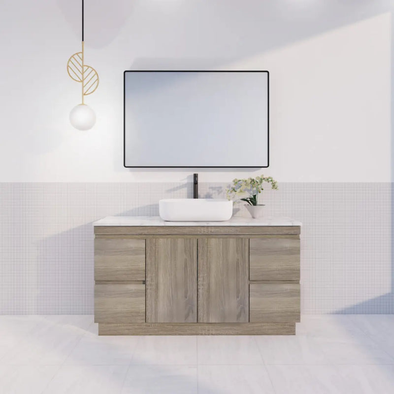 ABS Riva Riva DFL2 Single Bowl Freestanding Vanity 1500mm - Dark Oak