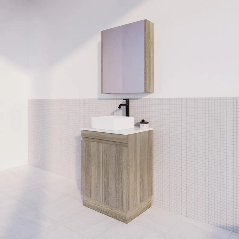 ABS Riva Riva MFL2 Freestanding Vanity 600mm - Dark Oak