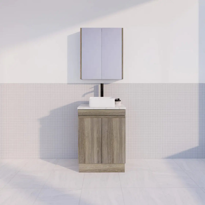 ABS Riva Riva MFL2 Freestanding Vanity 600mm - Dark Oak