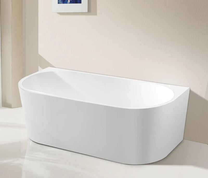 ABS Riva - Riva Dana Back to Wall Bathtub 1600mm - Gloss White - Aqualux Bathrooms