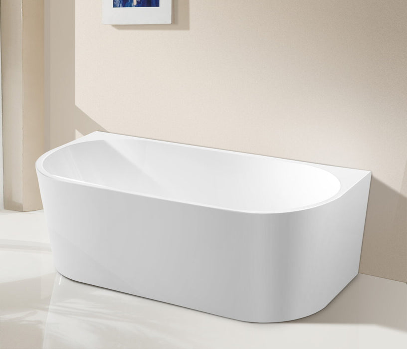 Riva Dana Back to Wall Bathtub 1600mm - Gloss White