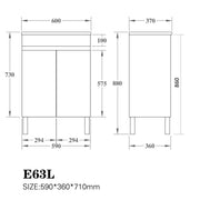 Evie Slim PVC Freestanding Vanity 600 - Aqualux Bathrooms- Poseidon