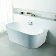 Elivia White Back to wall Bathtub - Non Overflow - Aqualux Bathrooms- Poseidon