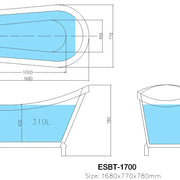 Espada Freestanding Bathtub - Non Overflow - Aqualux Bathrooms- Poseidon