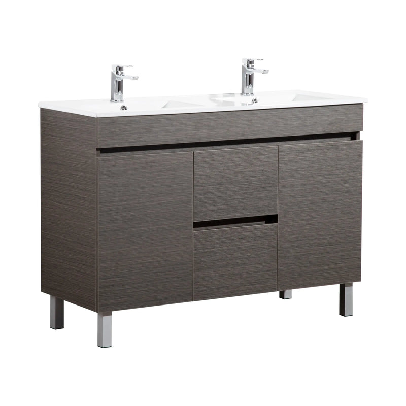 Evie Double Bowl Freestanding Vanity 1200 - Aqualux Bathrooms- Poseidon