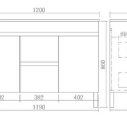 Evie Double Bowl Freestanding Vanity 1200 - Aqualux Bathrooms- Poseidon