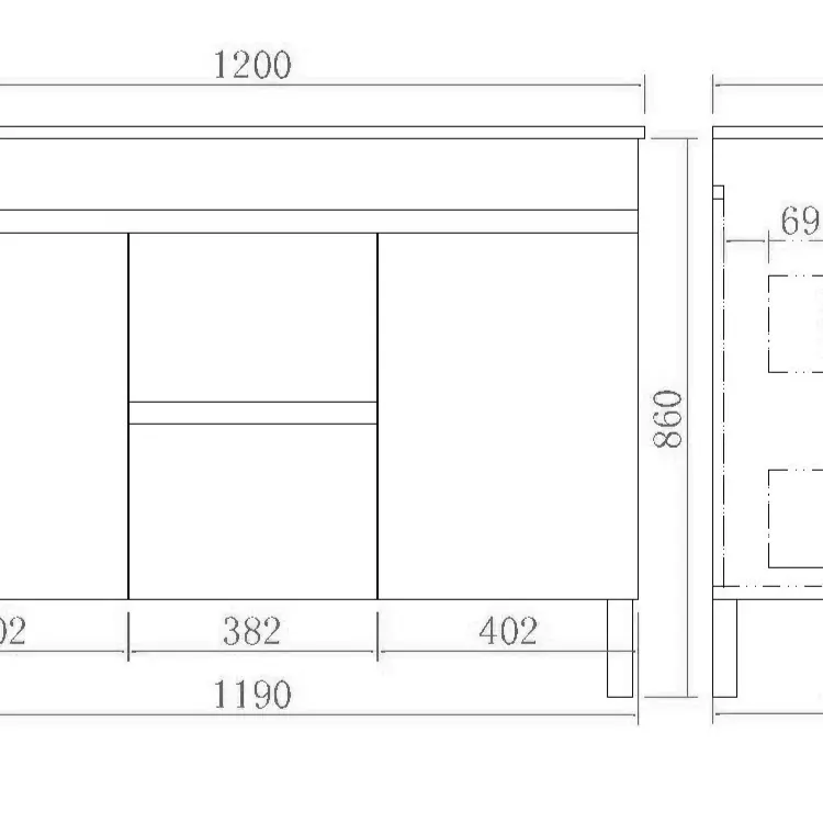 Evie Double Bowl Freestanding Vanity 1200 - Aqualux Bathrooms- Poseidon