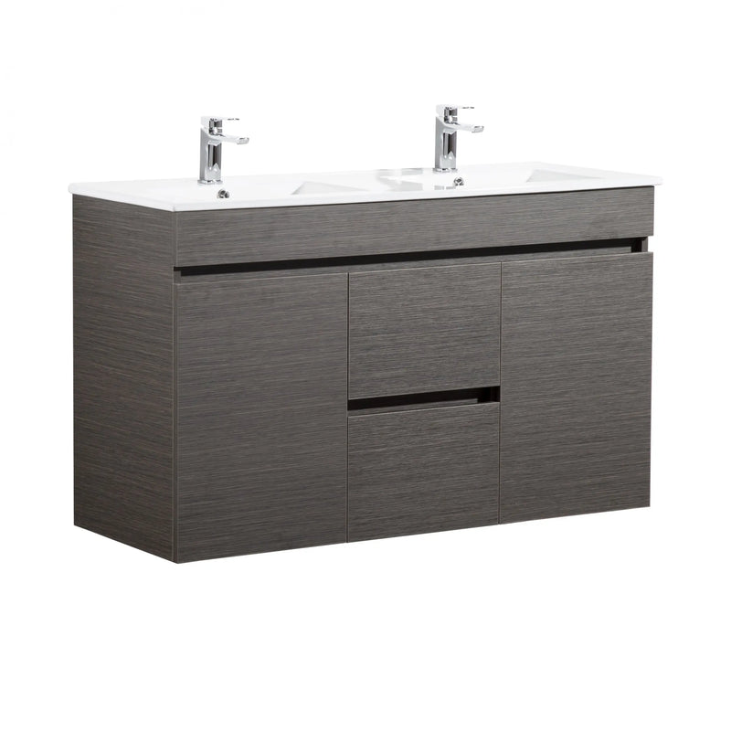 Evie Double Bowl Wall Hung Vanity 1200 - Aqualux Bathrooms- Poseidon