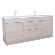 Evie Double Bowl Freestanding Vanity 1200 - Aqualux Bathrooms- Poseidon