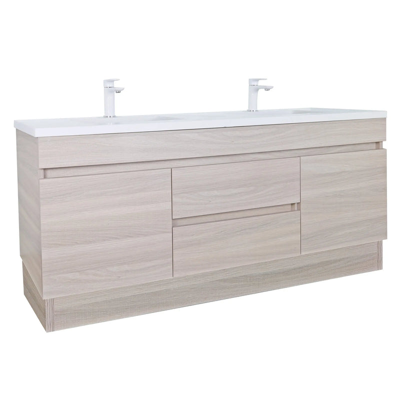 Evie Double Bowl Freestanding Vanity 1200 - Aqualux Bathrooms- Poseidon