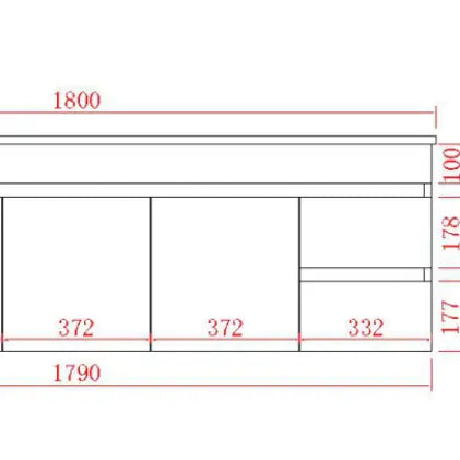 Evie Double Bowl Wall Hung Vanity 1800 - Aqualux Bathrooms- Poseidon